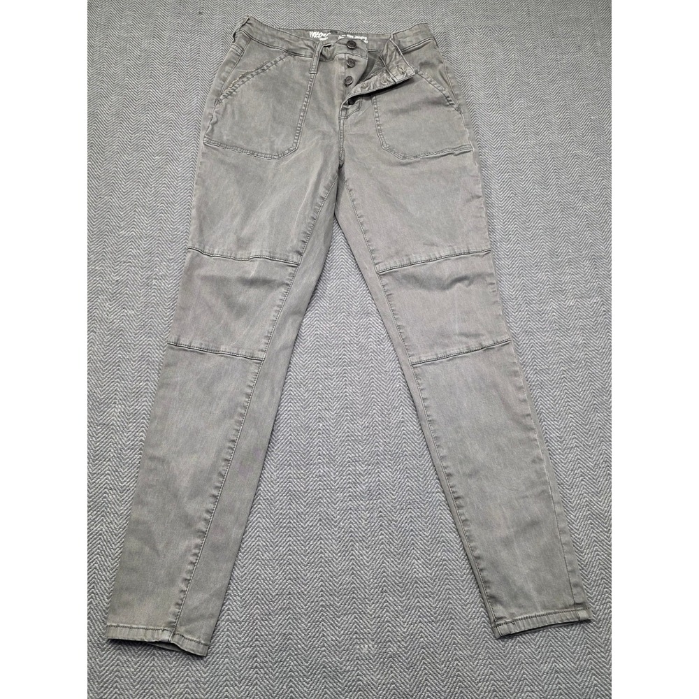 Mossimo Gray High Rise Jegging Super Stretch Button Fly Utility Pants Size 6/28